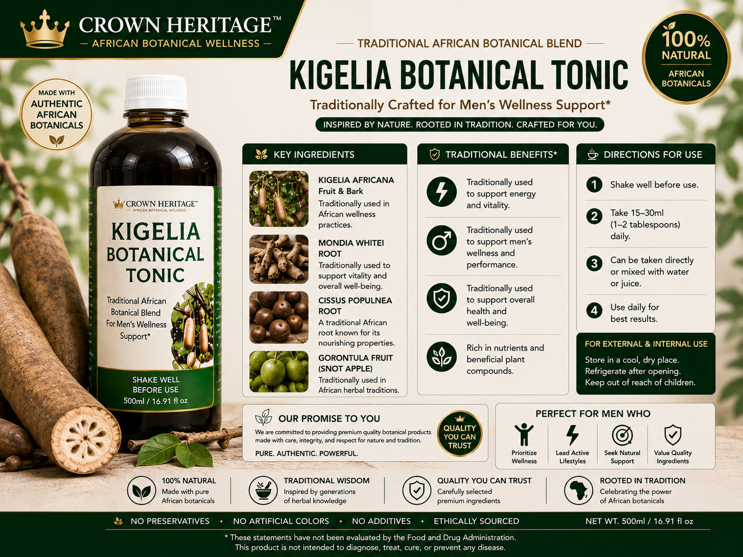 Men’s Wellness Kit Herbal Tea Tonic Massage Oil Syrup Botanical Bundle| 3kg| DHL